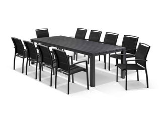 Adele Table & Verde Chairs in Charcoal / 11pc 280cm_1