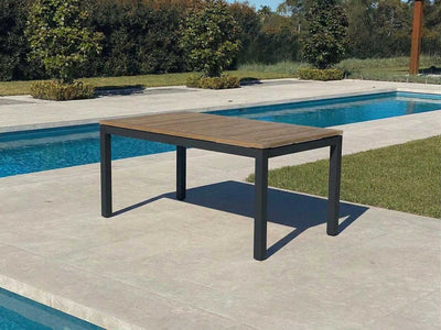 Barcelona Table & Bailey Chairs | Outdoor Dining Setting in Charcoal 1