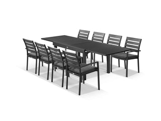 Bronte Extension Table & Twain Chairs in Charcoal / 9pc 270_1