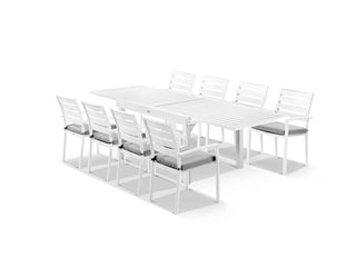 Bronte Extension Table & Twain Chairs in White / 9pc 270_1