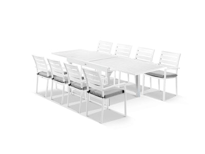 Bronte Extension Table & Twain Chairs in White / 9pc 270_1