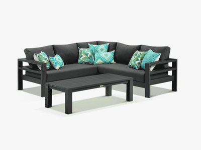 Aspen Modular | Outdoor Lounge Setting in Charcoal / Sooty / 5 Seater / Adele 140x63cm_1