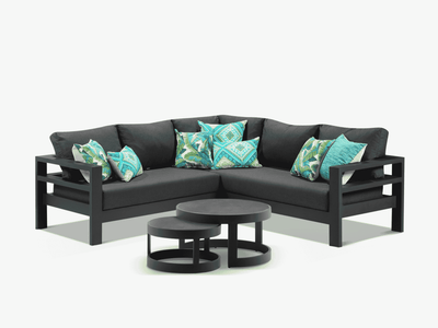 Aspen Modular | Outdoor Lounge Setting in Charcoal / Sooty / 5 Seater / Aspen Coffee Table Set_1
