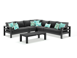 Aspen Modular | Outdoor Lounge Setting in Charcoal / Sooty / 7 Seater / Adele 140x63cm_1