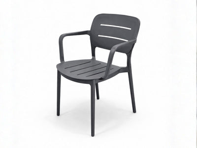 Heath Outdoor Dining Chair in Charcoal 3