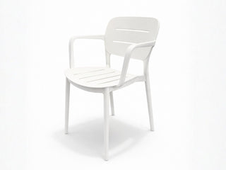 Heath Outdoor Dining Chair in White 8