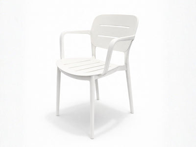 Heath Outdoor Dining Chair in White 8