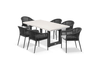 Modena Table & Bali Chairs in Charcoal / 7pc 180cm_1