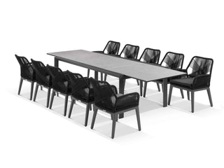 Mona Extension Table & Serang Chairs in Charcoal / C22 / Black_1
