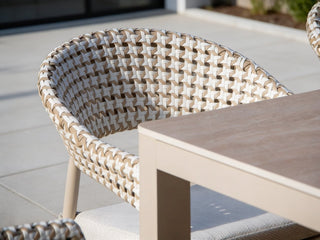 Noosa Outdoor Dining Chair in Dune  / Drift / Vanilla 3