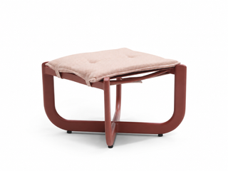 Moon Outdoor Hanging Chair Footsool in Rust 1