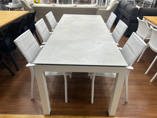 SUNSHINE COAST FLOORSTOCK SALE - Forli Extension Table & Toledo Chairs | Outdoor Dining Setting