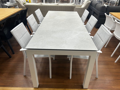 SUNSHINE COAST FLOORSTOCK SALE - Forli Extension Table & Toledo Chairs | Outdoor Dining Setting