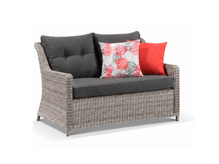 Somerset Outdoor Lounge in Moonscape / Canvas Coal / 2 Seater