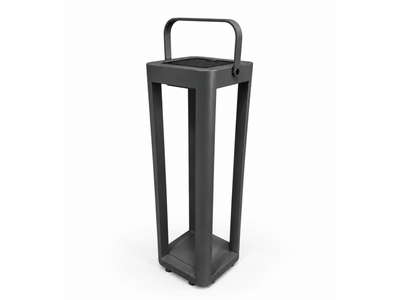 Solar Outdoor Lantern in Charcoal / 55cm