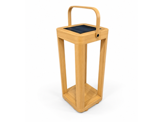 Solar Outdoor Lantern in Timber Look / 41cm