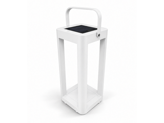 Solar Outdoor Lantern in White / 41cm