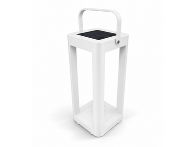 Solar Outdoor Lantern in White / 41cm