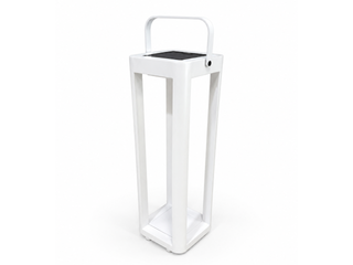 Solar Outdoor Lantern in White / 55cm