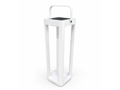 Solar Outdoor Lantern in White / 55cm