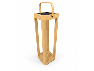Solar Outdoor Lantern in Timber Look / 55cm