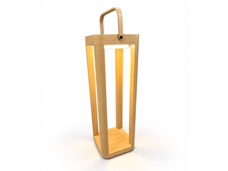Solar Outdoor Lantern in Timber Look / 55cm 1