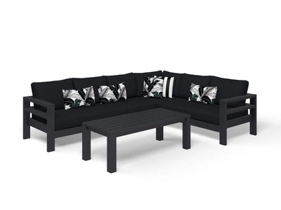 Aspen Modular | Outdoor Lounge Setting in Charcoal / Sooty / 6 Seater / Adele 140x63cm_1