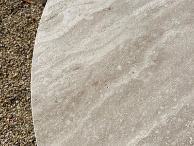 Adele Ceramic Outdoor Coffee Table in White / Travertino / 95x95cm 1