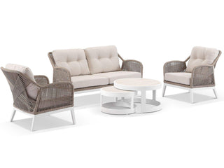 Serang Sofa Set | Outdoor Lounge Setting in White / Biscuit / Pebble / 4 Seater / Aspen Coffee Table Set_1