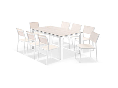 Adele Ceramic Table with Balkoni Chairs 9pc Outdoor Dining Setting_1