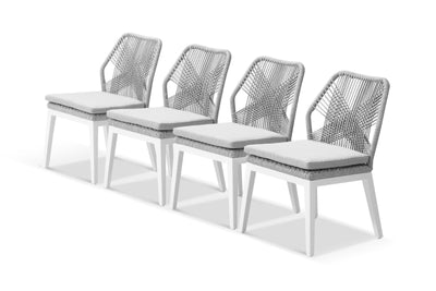 Serang Armless Outdoor Dining Chair Set in White / Gobi / Grey Ridge / Set of 4_1