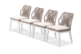 Serang Armless Outdoor Dining Chair Set in White / Biscuit / Pebble / Set of 4_1