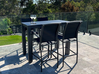 Verde Outdoor Bar Chair in Charcoal / Black 5.