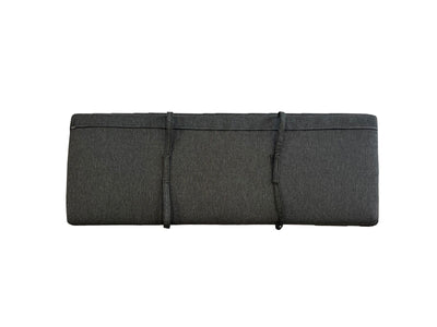Adele Outdoor Bench Cushion in Coal / 140x42cm - back view.