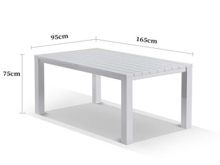 Adele Outdoor Dining Table in White / 165x95cm 1