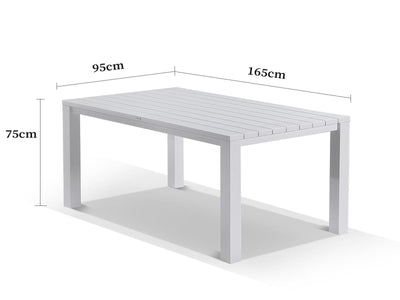 Adele Outdoor Dining Table in White / 165x95cm 1