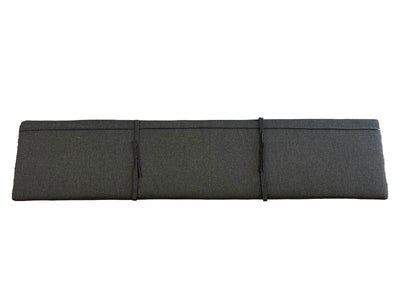 Adele Outdoor Bench Cushion in Coal / 210x42cm - back view.