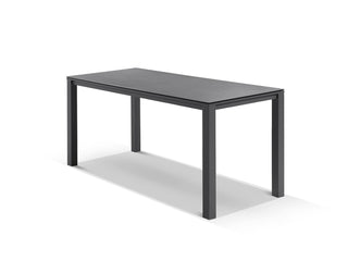 Adele Ceramic Table & Nivala Chairs | Outdoor Bar Setting in Charcoal / Dark Grey / Black / 7pc 220x95cm_2