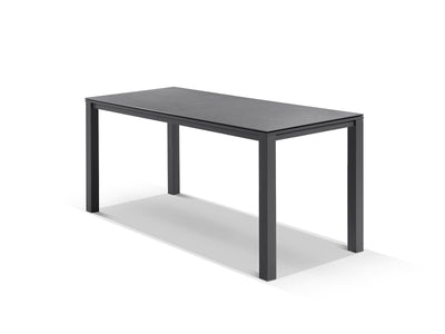 Adele Ceramic Table & Nivala Chairs | Outdoor Bar Setting in Charcoal / Dark Grey / Black / 7pc 220x95cm_2