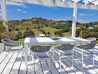 Adele Table & Nivala Chairs | Outdoor Dining Setting in White / Frost Grey / 9pc 220cm_6