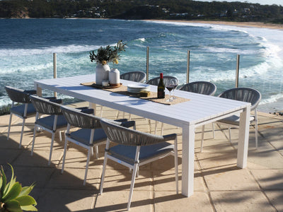 Nivala Outdoor Dining Chair in White / Frost Grey / Grey Ridge 2.