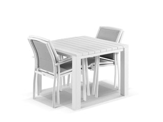 Adele Table & Verde Chairs | Outdoor Dining Setting in White / 5pc 95cm_2