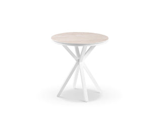 Adele Ceramic Round Table & Bailey Chairs | Outdoor Dining Setting in White / Travertino / 3pc 72cm_2