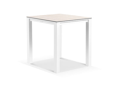 Adele Ceramic Table & Verde Chairs | Outdoor Bar Setting in White / Travertino / Wheat / 5pc 95x95cm_1
