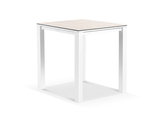 Adele Ceramic Table & Nivala Chairs | Outdoor Bar Setting in White / Travertino / Biscuit / 5pc 95x95cm_1