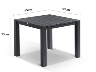 Adele Table & Bailey Chairs | Outdoor Dining Setting in Charcoal / 5pc 95cm_6
