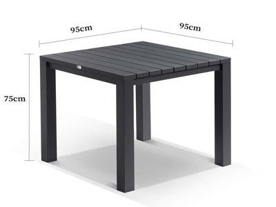 Adele Table & Bailey Chairs | Outdoor Dining Setting in Charcoal / 5pc 95cm_6