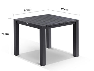 Adele Table & Nivala Chairs | Outdoor Dining Setting in Charcoal / Black / 5pc 95cm_2