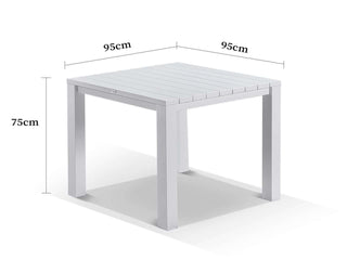 Adele Table & Bailey Chairs | Outdoor Dining Setting in White / 5pc 95cm_5