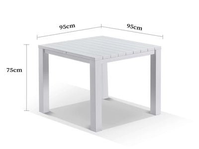 Adele Table & Bailey Chairs | Outdoor Dining Setting in White / 5pc 95cm_5